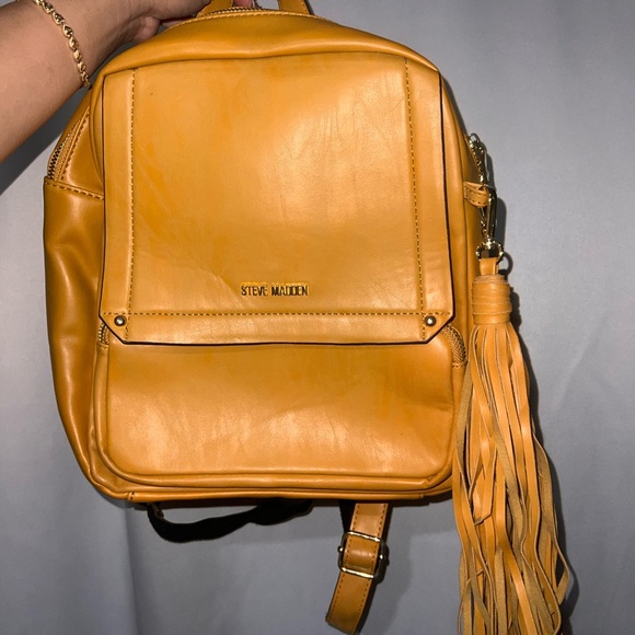 Steve Madden Handbags - Steve Madden Yellow Fringe Backpack